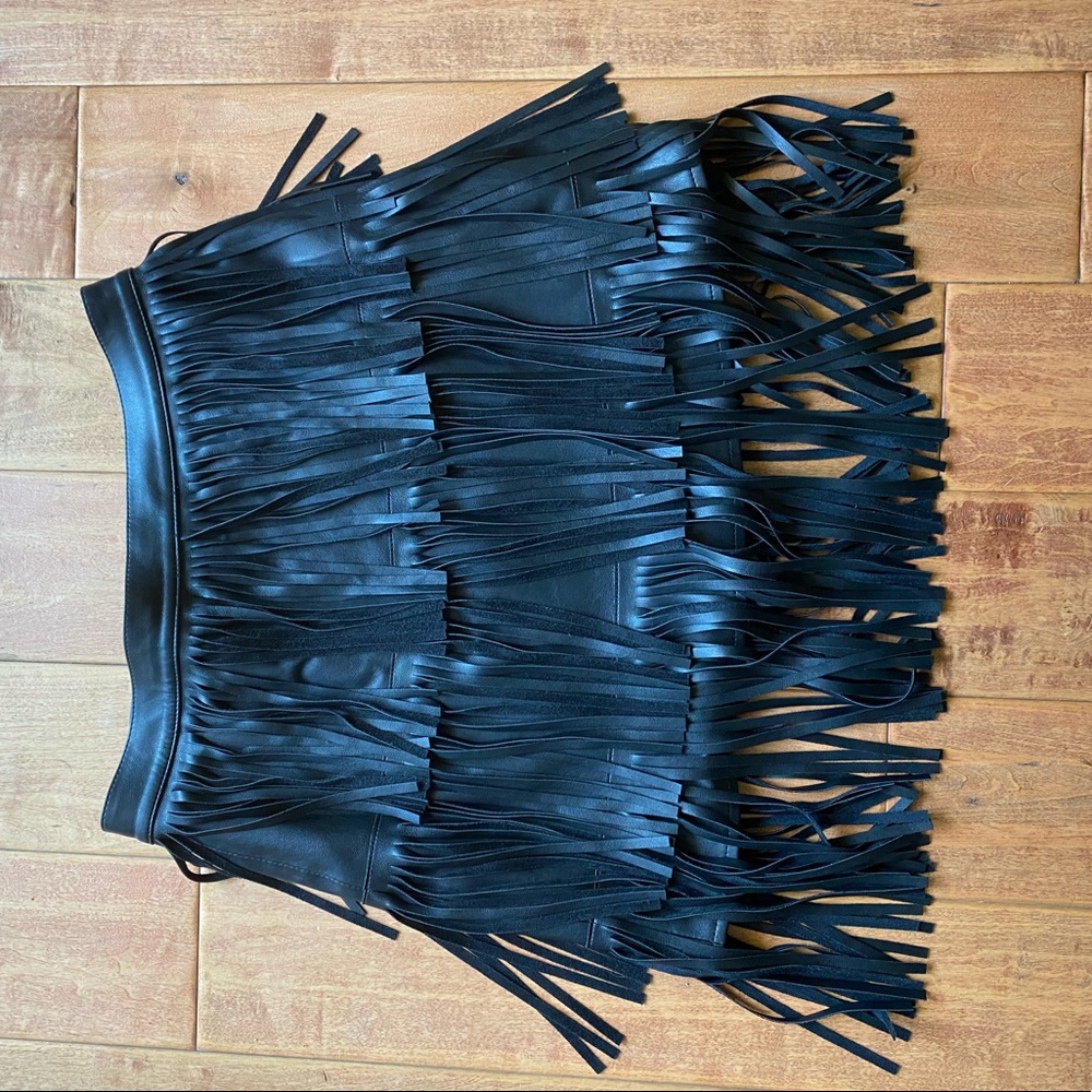 Faux Leather Fringe Skirt from H&M